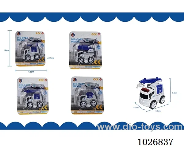 friction alloy car 4sets mixed loading in blister card