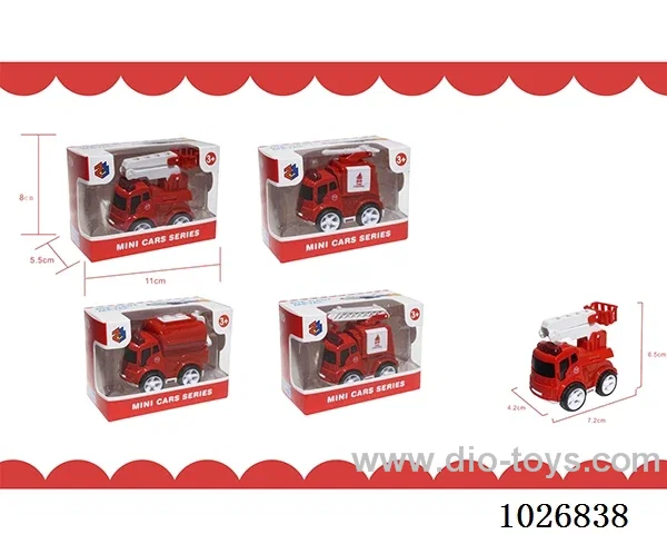 friction alloy car 4sets mixed loading in window box