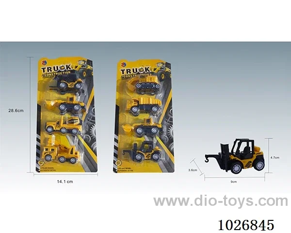 1:55 4pcs pull back alloy car 8sets mixed loading in blister card