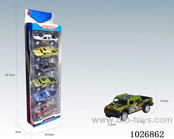 1:50 6pcs pull back alloy car 6sets &6color mixed loading in window box