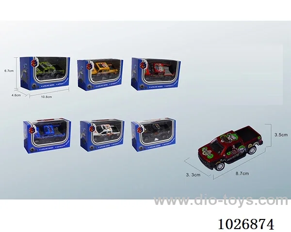 1:50 pull back alloy car 6sets &6color mixed loading in window box