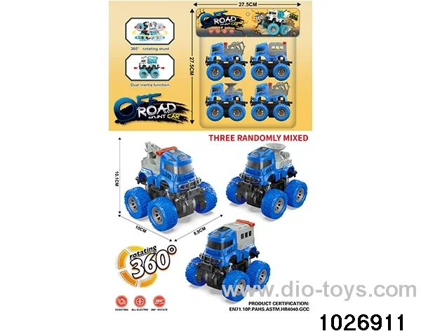 Double inertia stunt car in pvc bag