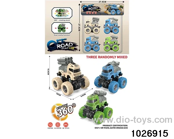Double inertia stunt car in pvc bag