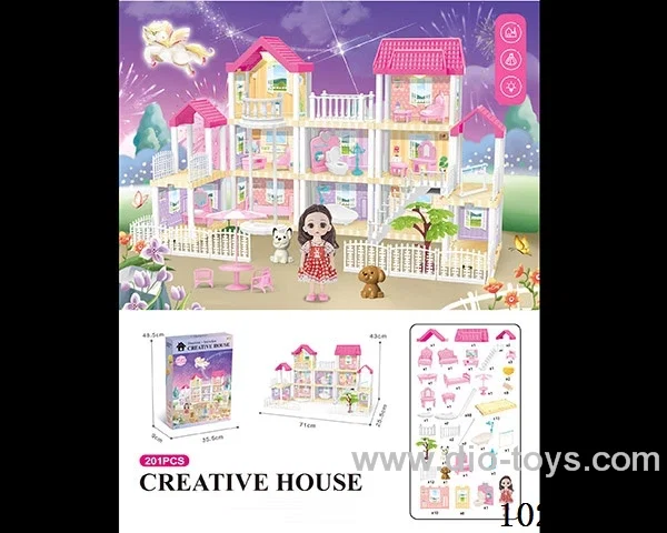 201pcs diy villa &Barbie with double light include battery