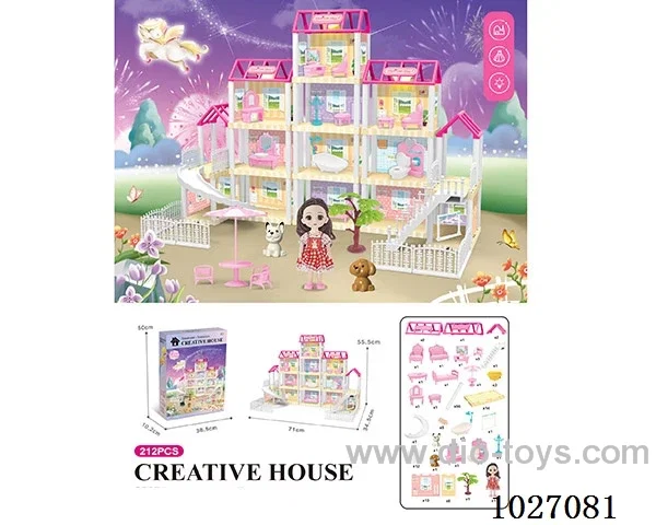 212pcs diy villa &Barbie with light include battery