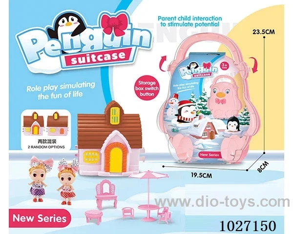 storage box with villa & doll &furniture in paper card