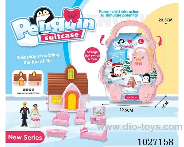 storage box with villa & doll &furniture in paper card
