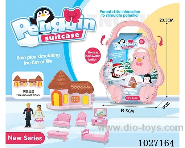 storage box with villa & doll &furniture in paper card