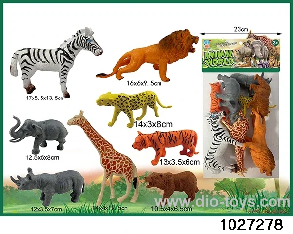 Wildlife sets in 8pcs pvc bag