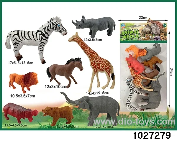 Wildlife sets in 8pcs pvc bag