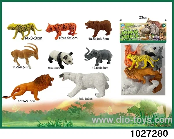 Wildlife sets in 8pcs pvc bag
