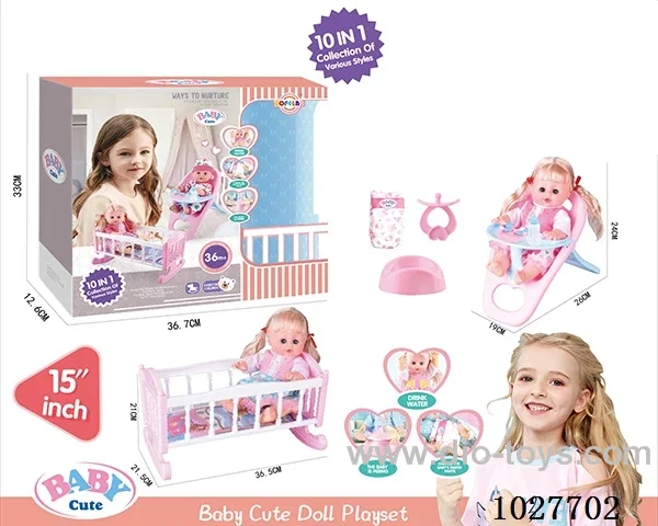 10 in 1 5inch doll with 6-sound include battery 2color closed mixed loading in window box