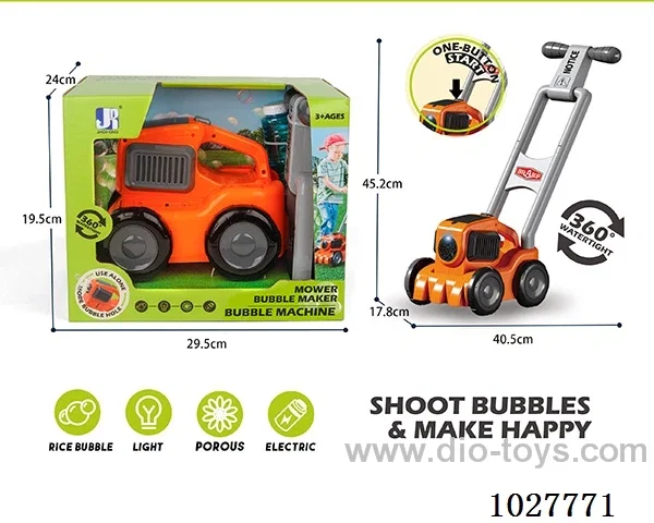 Electric lawn mower bubble machine in Display box