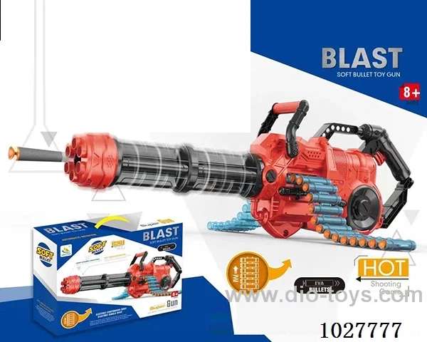 Electric Gatlin soft bullet gun on chain in Color box