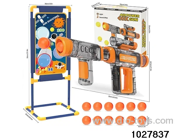 Air gun with cloth target in color box