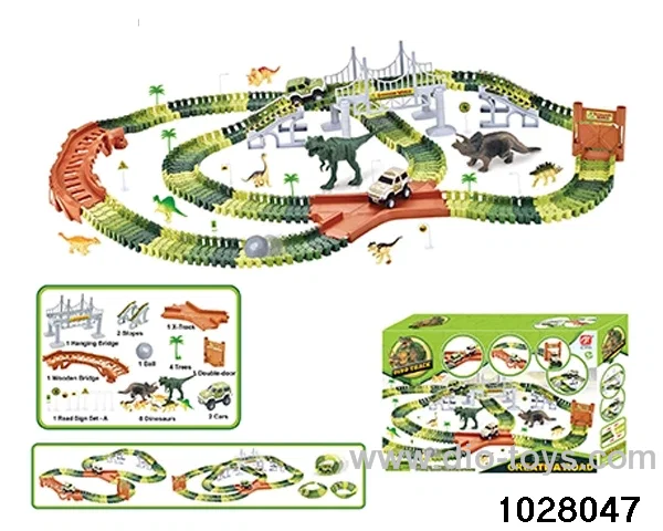 Electric dinosaur railcar in 240pcs color box