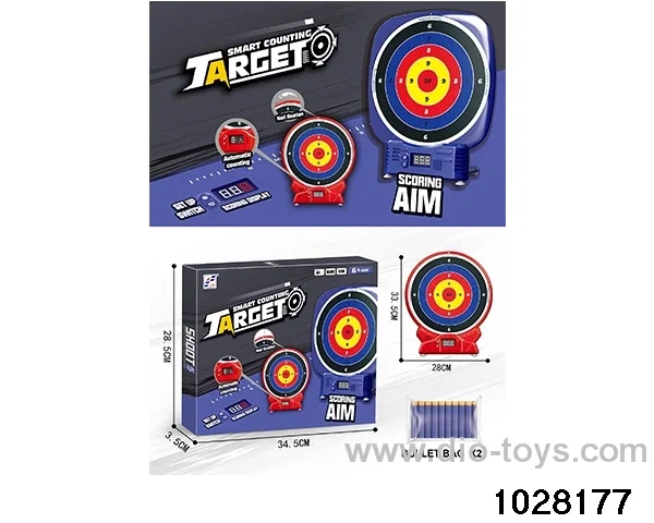 Electronic scoring shooting target set in color box