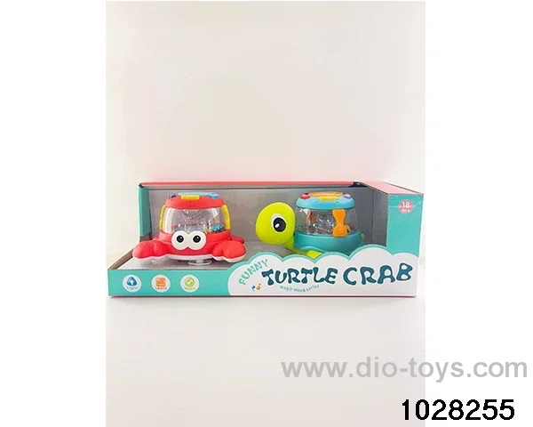 Turtle crab music drums lights + music in display box