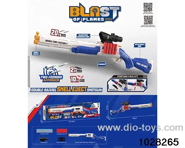 Double Barrel Shell Throwing Softball Gun in display box