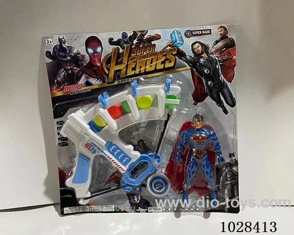 Superman + Catapult Bow  with double flashing lights inclued battery  in blister