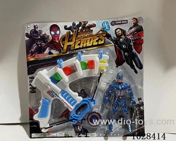Captain America + Catapult Bow  with double flashing lights inclued battery  in blister