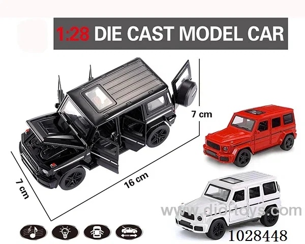 1:28 pull back alloy  Simulation opens 6 doors car with light&music 3color mixed loading