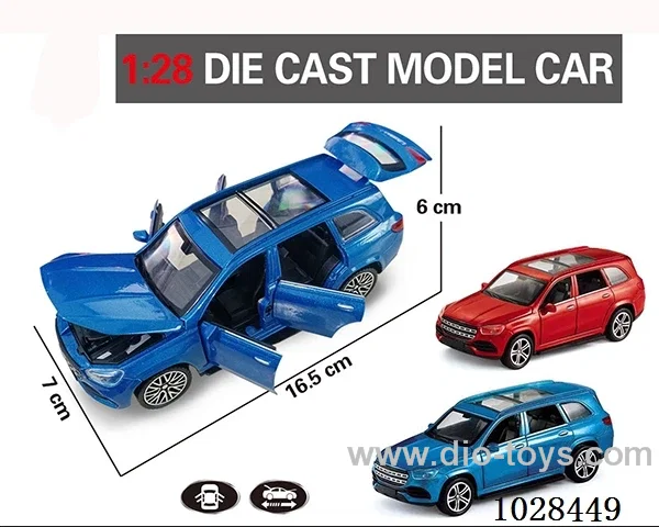 1:28 pull back alloy  Simulation opens 6 doors car 2color mixed loading
