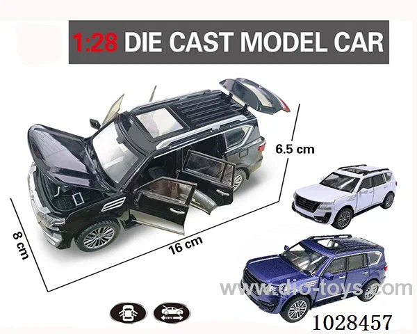 1:28 pull back alloy  Simulation opens 6 doors car 3color mixed loading