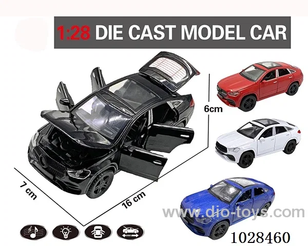 1:28 pull back alloy  Simulation opens 6 doors car with light&music 4color mixed loading
