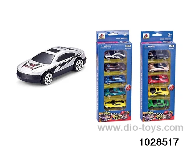 Sliding alloy car in 5pcs window box