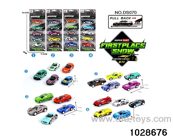 Alloy Pull Back Car in 5pcs window box