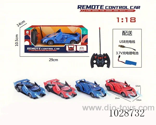 1:18 ONE-KEY  DOOR OPENING, LIGHT REMOTE CONTROL CAR PACKAGE ELECTRIC 5-WAY TWO-COLOR MIXING