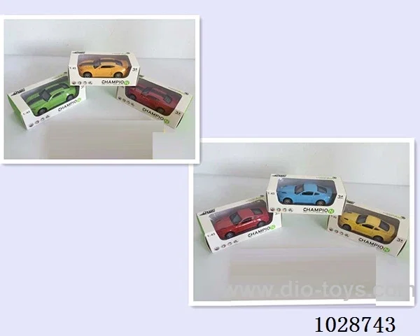 1:43 pull back alloy car 2sets&6color mixed loading