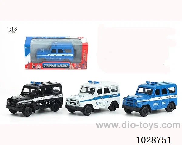 1:18 pull back alloy car with sound &light in window  box