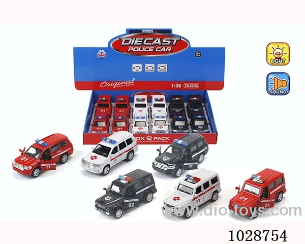 1:36 pull back alloy car with light &music in display box