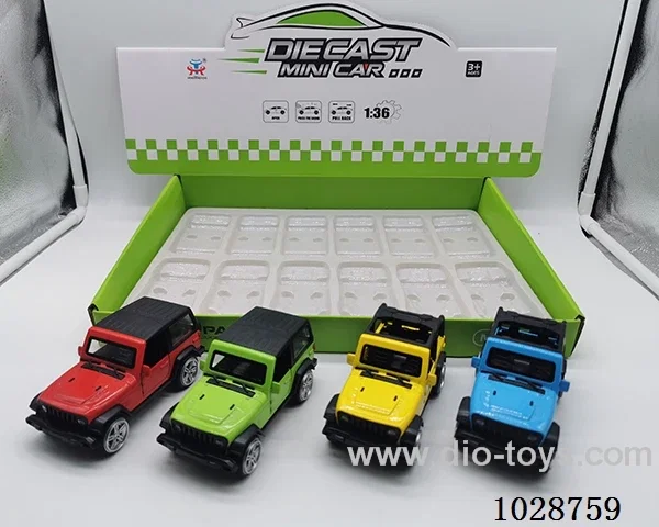 1:36 pull back alloy car in display box