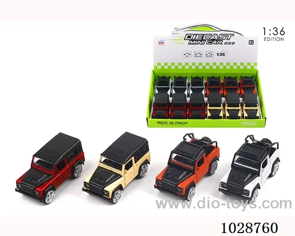 1:36 pull back alloy car in display box