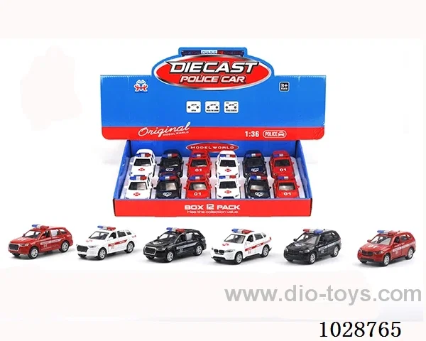 1:36 pull back alloy car in display box