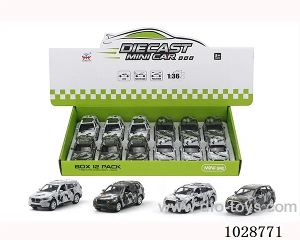1:36 pull back alloy car in display box