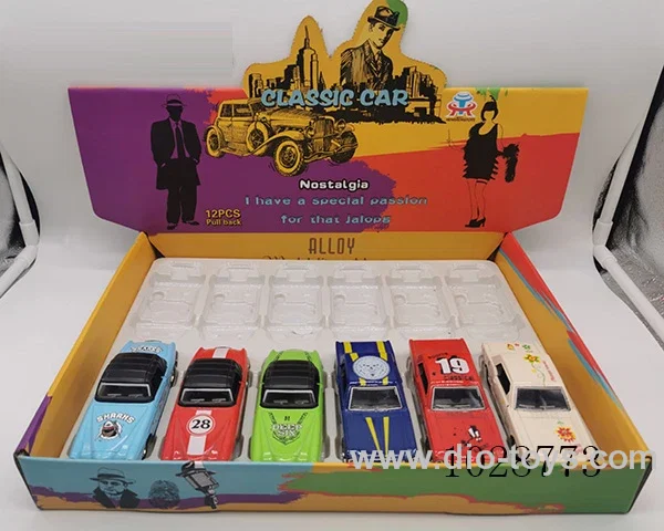 1:32 pull back alloy car 4color mixed loading in display box