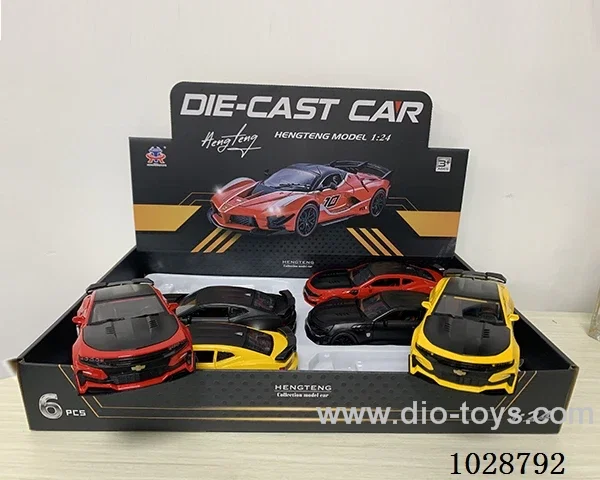 1:24 pull back alloy car with sound&light 3color mixed loading
