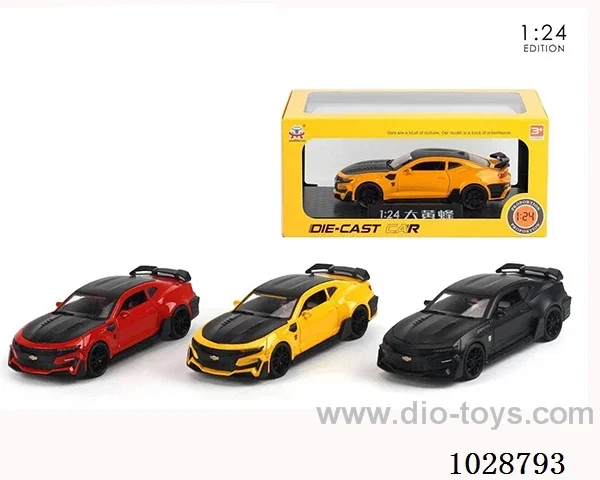 1:24 pull back alloy car with sound&light 3color mixed loading