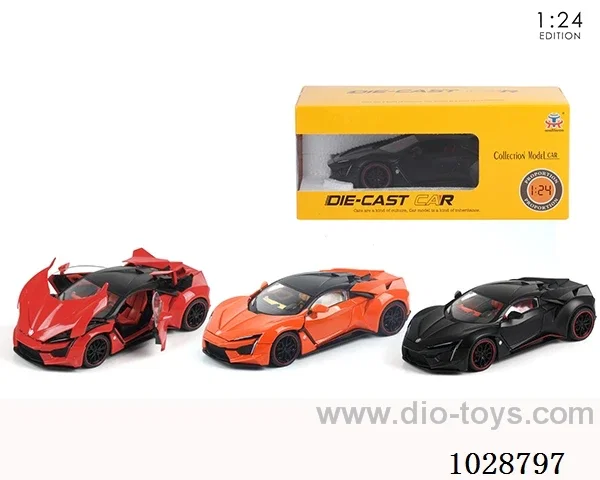 1:24 pull back alloy car with sound&light 3color mixed loading