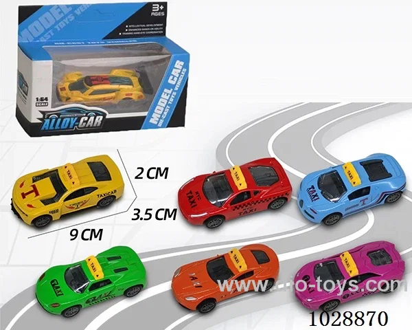 1:60 pull back alloy car 6 sets mixed loading in window box