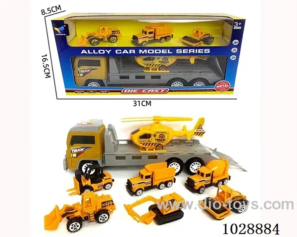 friction car& 3pcs alloy car set in window box