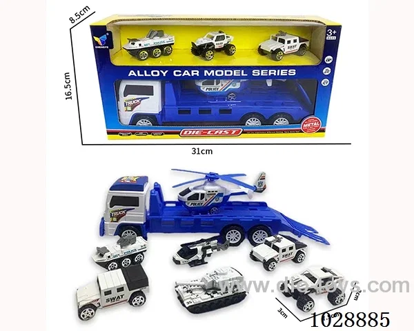 friction car& 3pcs alloy car set in window box