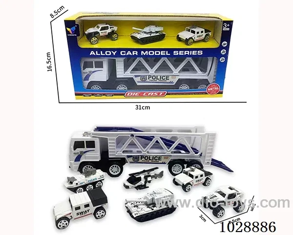 friction car& 3pcs alloy car set in window box