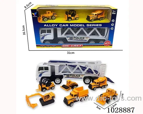 friction car& 3pcs alloy car set in window box