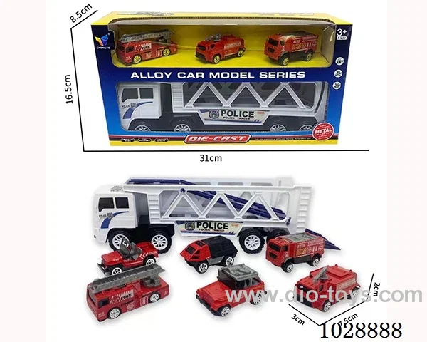 friction car& 3pcs alloy car set in window box