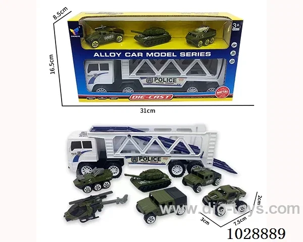 friction car& 4pcs alloy car set in window box